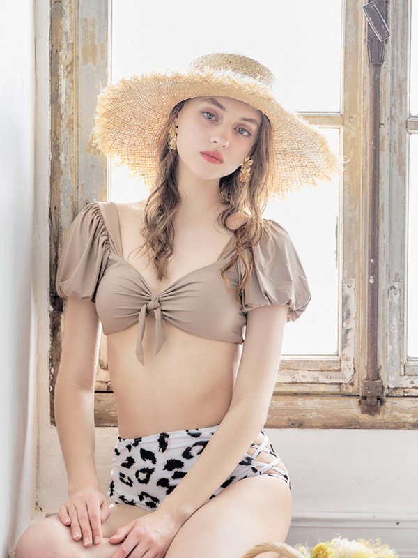 画像5: 【即日発送】【ビキニ】【水着】袖ありギャザーダルメシアンビキニ[FB01] (5)