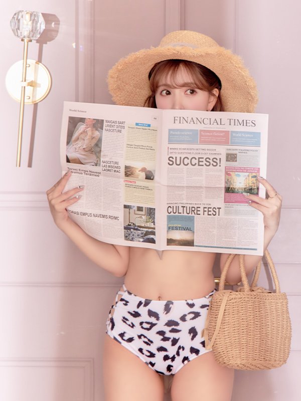 画像7: 【即日発送】【ビキニ】【水着】袖ありギャザーダルメシアンビキニ[YMT] (7)