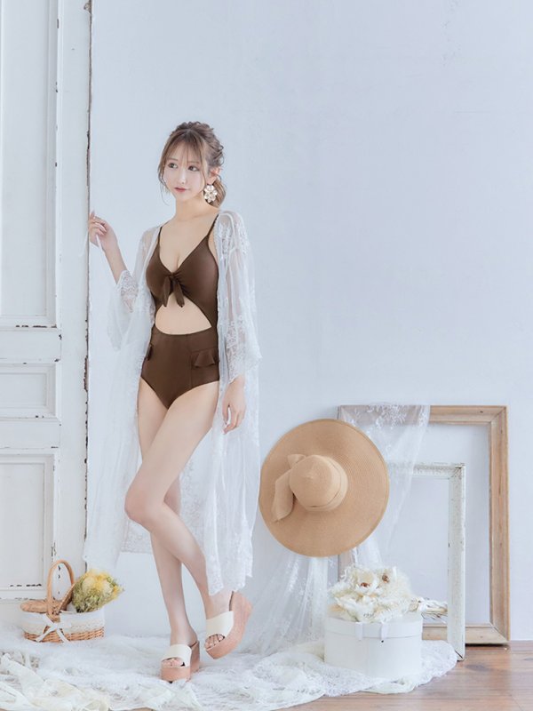 画像8: 【即日発送】【水着セール】【ビキニ】【水着】バストリボンワンピースビキニ[YMT] (8)