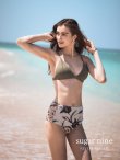 画像1: SALE!!【ビキニ】SALE!!【水着】ボタニカル柄ハイウエストビキニ[YMT] (1)