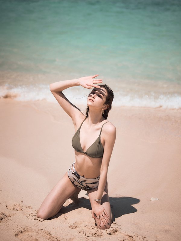 画像8: 【即日発送】【水着セール】【ビキニ】【水着】ボタニカル柄ハイウエストビキニ[YMT] (8)