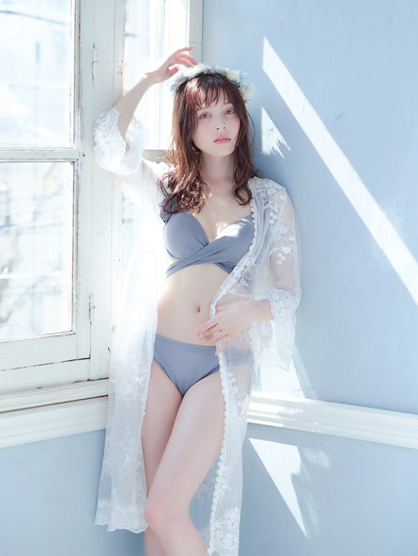 画像26: 【即日発送】【ビキニ】【水着】ショルダーフリルクロスビキニ/無地/シンプル[YMT] (26)