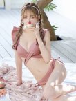 画像38: 【即日発送！】【ビキニ】【水着】ショルダーフリルクロスビキニ/無地/シンプル[YMT] (38)