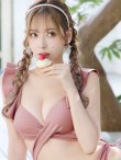 画像40: 【即日発送！】【ビキニ】【水着】ショルダーフリルクロスビキニ/無地/シンプル[YMT] (40)