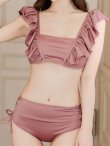 画像36: 【ビキニ】【水着】フリルショルダービキニ/ハイウエスト/無地/シンプル[YMT] (36)