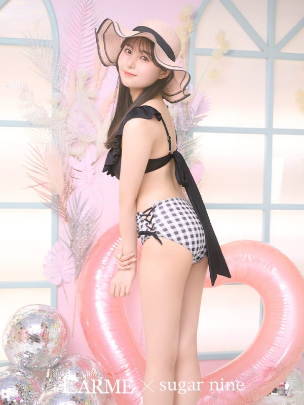 画像2: 【即日発送】【水着セール】【ビキニ】【水着】ギンガムフリルビキニ[YMT] (2)