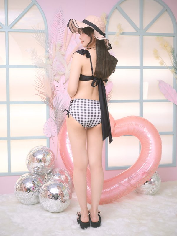 画像6: 【即日発送】【水着セール】【ビキニ】【水着】ギンガムフリルビキニ[YMT] (6)
