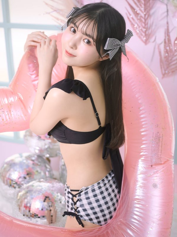 画像8: 【即日発送】【水着セール】【ビキニ】【水着】ギンガムフリルビキニ[YMT] (8)