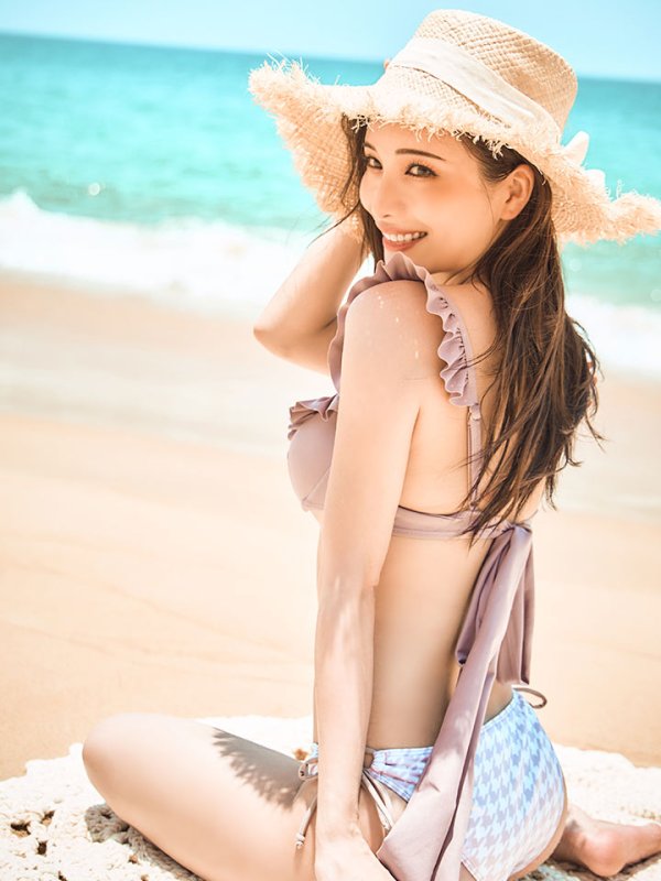 画像12: 【即日発送】【ビキニ】【水着】フリルx千鳥ビキニ[YMT] (12)