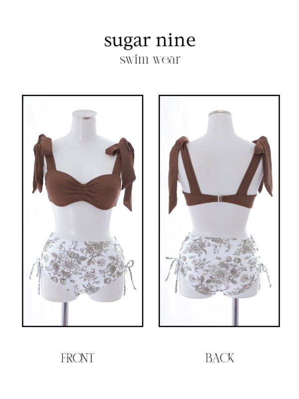 画像14: 【即日発送】【水着セール】【ビキニ】【水着】トワルドジュイ柄 / ショルダーリボンビキニ[YMT] (14)