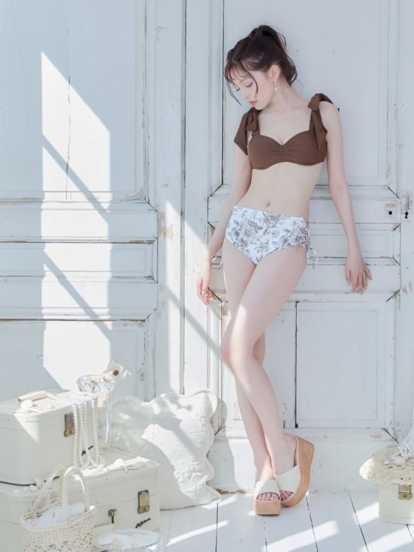 画像4: 【即日発送】【水着セール】【ビキニ】【水着】トワルドジュイ柄 / ショルダーリボンビキニ[YMT][M194-HS-23NN] (4)