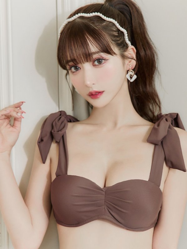 画像12: 【即日発送】【水着セール】【ビキニ】【水着】トワルドジュイ柄 / ショルダーリボンビキニ[YMT] (12)