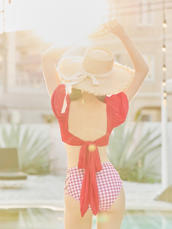 画像11: 【即日発送】【ビキニ】【水着】パフスリーブ2wayビキニ[YMT] (11)