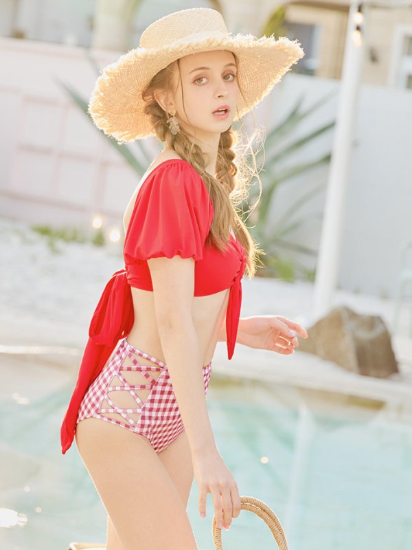 画像13: 【即日発送】【ビキニ】【水着】パフスリーブ2wayビキニ[YMT] (13)