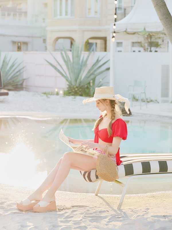 画像7: 【即日発送】【ビキニ】【水着】パフスリーブ2wayビキニ[YMT] (7)