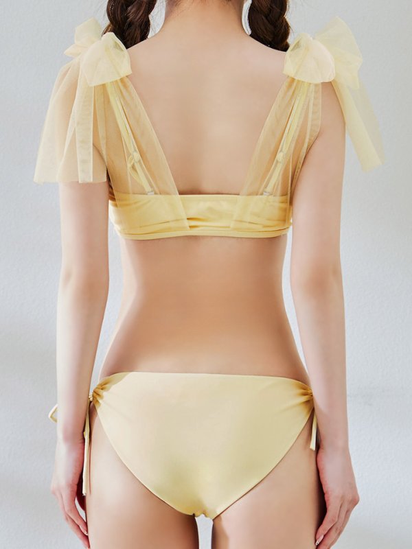 画像25: 【即日発送】【ビキニ】【水着】チュールリボン バストアップ ビキニ 2点セット[YMT] (25)