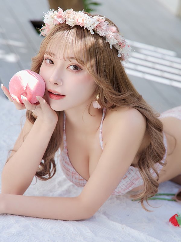 画像10: 【即日発送】【水着セール】【ビキニ】【水着】 ツイードプリント トライアングル ビキニ 2点セット[YMT] (10)