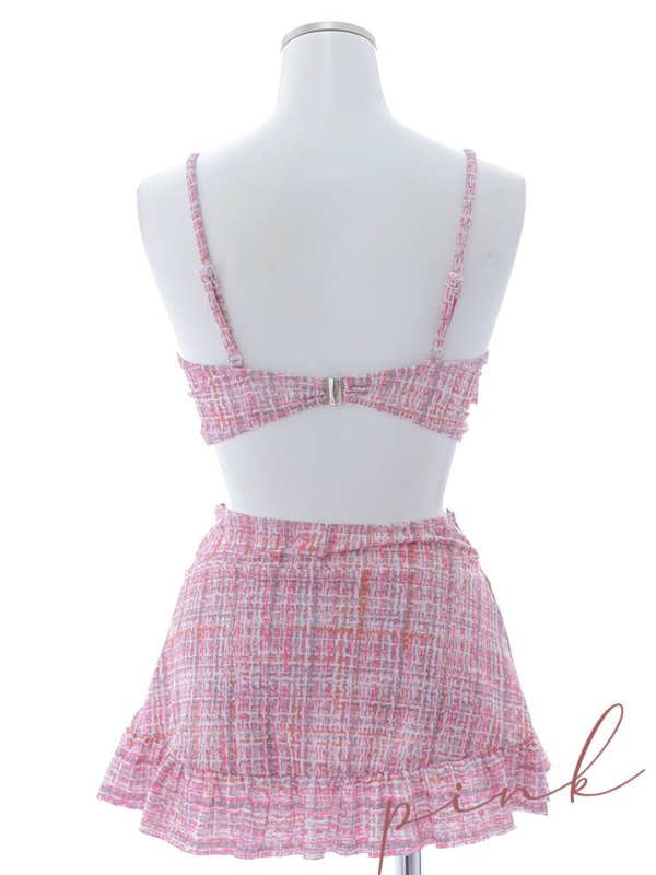 画像44: 【即日発送】【ビキニ】【水着】ツイード柄ビッグリボンビキニ 2点セット[YMT] (44)