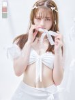 画像22: 【ノベルティ対象】【即日発送！】【ビキニ】ドットシアースリーブスカート付きビキニ 3点セット【水着】[YMT] (22)