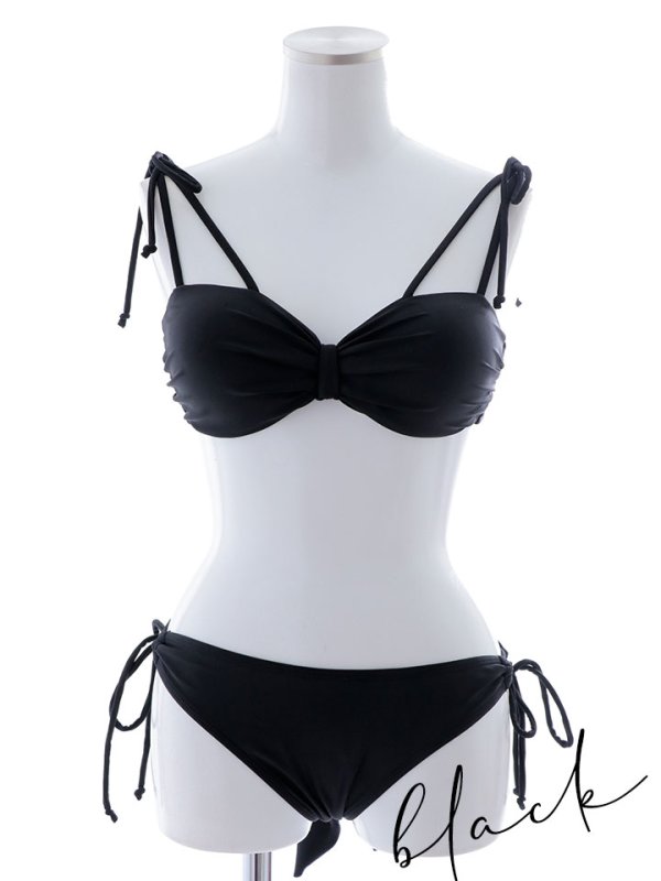 画像19: 【即日発送】【ビキニ】ショルダー紐リボンシンプルビキニ 2点セット【水着】[YMT] (19)
