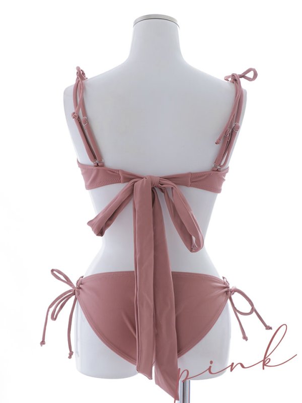 画像22: 【即日発送】【ビキニ】ショルダー紐リボンシンプルビキニ 2点セット【水着】[YMT] (22)