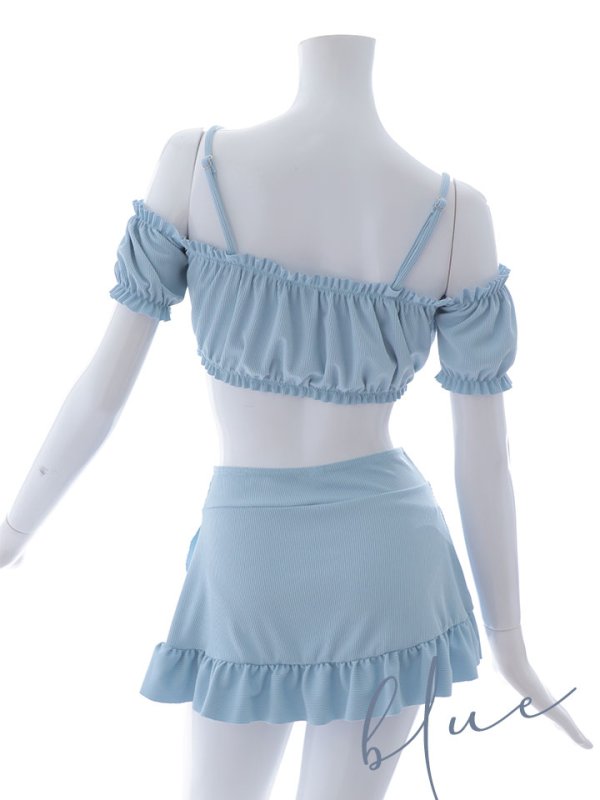 画像47: 【即日発送】【ビキニ】【水着】袖付きシャーリングトップス 4点セット[YMT] (47)