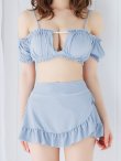 画像15: 【ビキニ】【水着】袖付きシャーリングトップス 4点セット【予約 / 7月上旬発送予定】[YMT] (15)