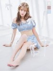 画像14: 【ビキニ】【水着】袖付きシャーリングトップス 4点セット【予約 / 7月上旬発送予定】[YMT] (14)