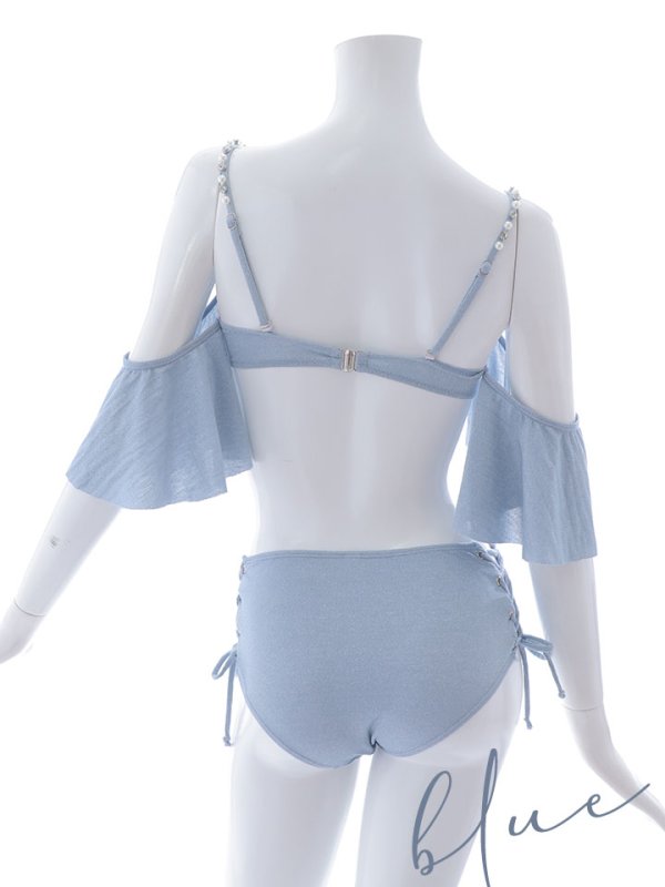 画像28: 【即日発送】【ビキニ】【水着】ハイウエストビッグラメリボン&ビジューキャミソールビキニ 2点セット[YMT] (28)