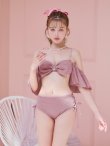 画像28: 【即日発送】【ビキニ】【水着】ハイウエストビッグラメリボン&ビジューキャミソールビキニ 2点セット[YMT] (28)