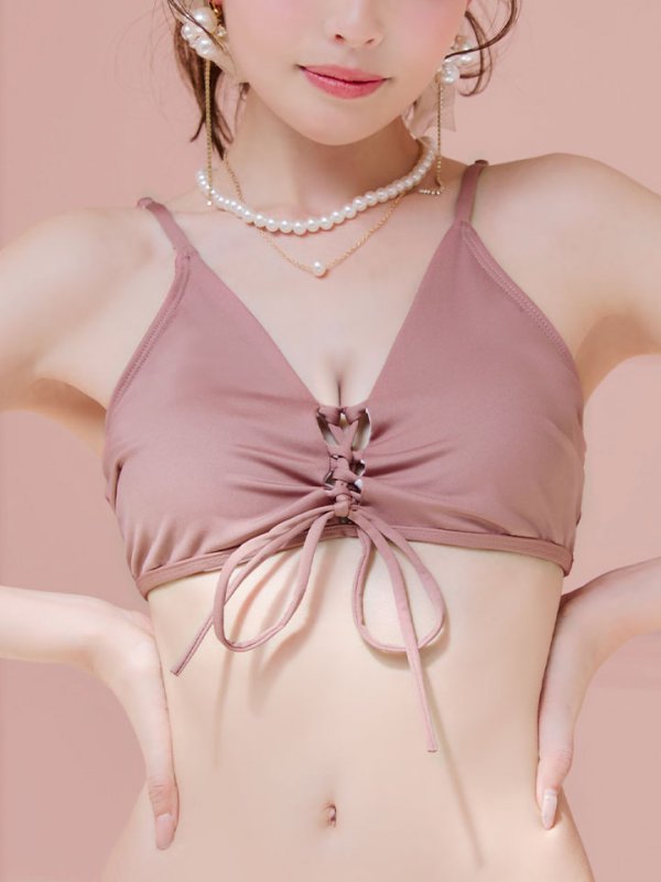 画像7: 【即日発送!】【ビキニ】【水着】レースアップトライアングルビキニ 2点セット[YMT] (7)