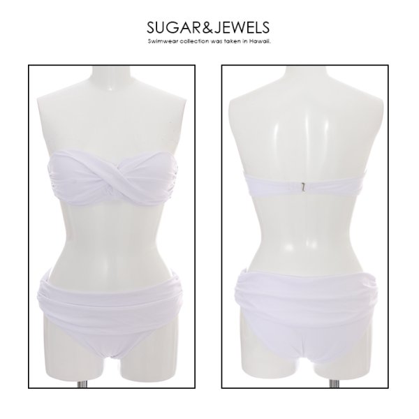 画像6: 【即日発送】【水着セール】【水着】バンドゥでセクシーに胸魅せ！ホルターとタイトスカート風にしてちょっと雰囲気変え☆2点セット水着[YMT] (6)