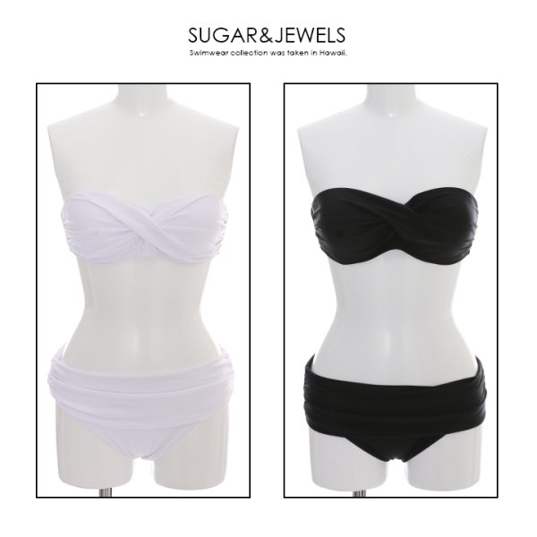 画像7: 【即日発送】【水着セール】【水着】バンドゥでセクシーに胸魅せ！ホルターとタイトスカート風にしてちょっと雰囲気変え☆2点セット水着[YMT] (7)