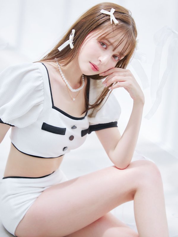 画像10: 【即日発送！】【ビキニ】韓国っぽパフスリパイピングビキニ 2点セット【水着】[YMT] (10)