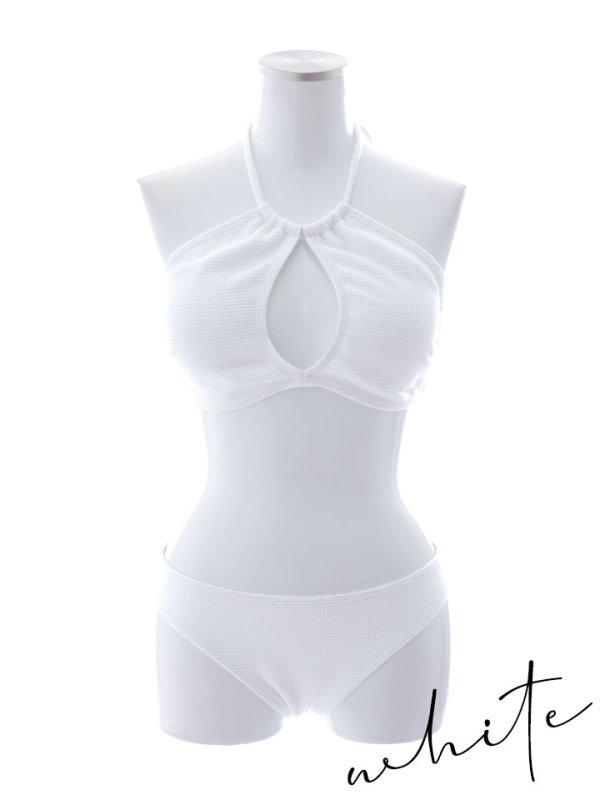 画像47: 【ビキニ】【水着】ホルターネックリブシンプルビキニ 2点セット[YMT] (47)