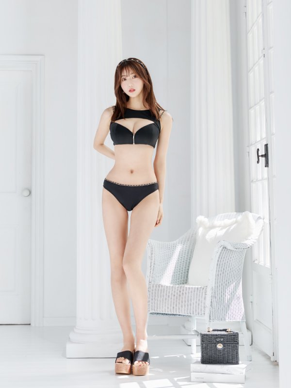 画像27: 【即日発送】【ビキニ】【水着】バストオープン＆ジップチェーンビキニ 2点セット[YMT] (27)