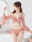 画像14: 【即日発送！】【ビキニ】【水着】ふんわりシアー長袖ビキニ 2点セット[YMT] (14)