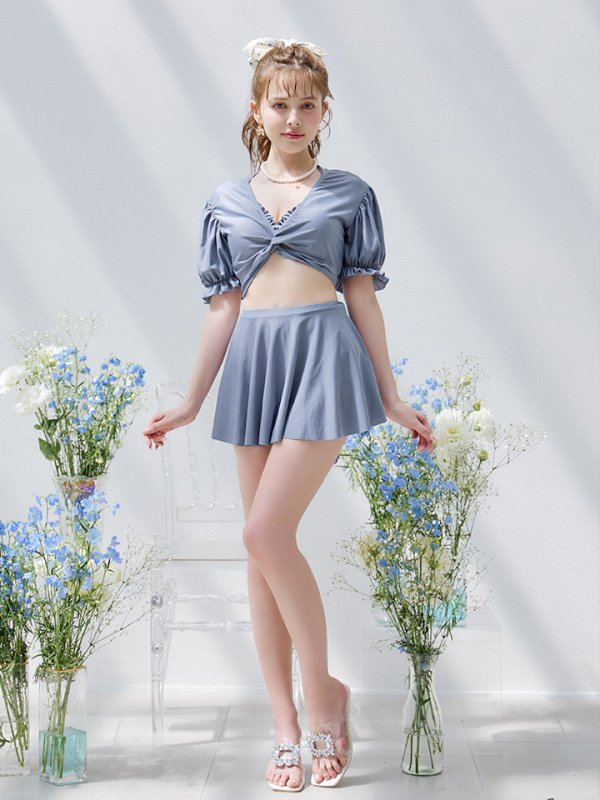 画像15: 【即日発送】【ビキニ】【水着】羽織＆スカート付き4WAYビキニ 4点セット[YMT] (15)