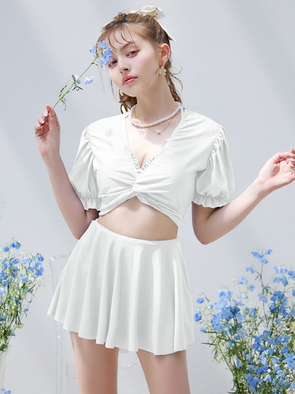 画像7: 【即日発送】【ビキニ】【水着】羽織＆スカート付き4WAYビキニ 4点セット[YMT] (7)