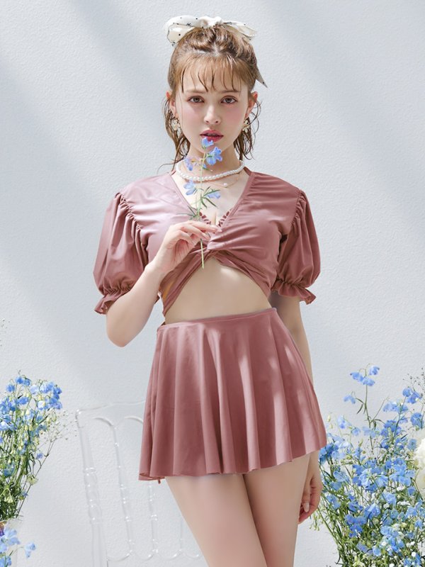 画像5: 【即日発送】【ビキニ】【水着】羽織＆スカート付き4WAYビキニ 4点セット[YMT] (5)