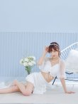 画像5: 【即日発送！】【ビキニ】【水着】ドットチュール袖バストフリルビキニ 3点セット[YMT] (5)