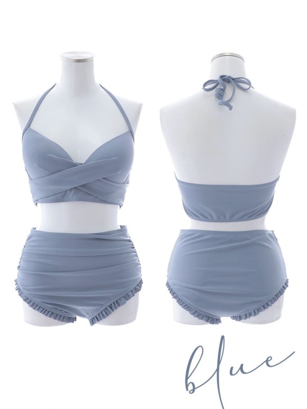 画像27: 【即日発送】【ビキニ】【水着】シアーチュニック付きハイウエストビキニ 3点セット[YMT] (27)