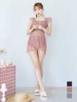 画像2: 【即日発送】【ビキニ】【水着】シアーチュニック付きハイウエストビキニ 3点セット[YMT] (2)