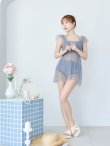 画像7: 【即日発送】【ビキニ】【水着】シアーチュニック付きハイウエストビキニ 3点セット[YMT] (7)