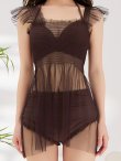 画像43: 【即日発送】【ビキニ】【水着】シアーチュニック付きハイウエストビキニ 3点セット[YMT] (43)