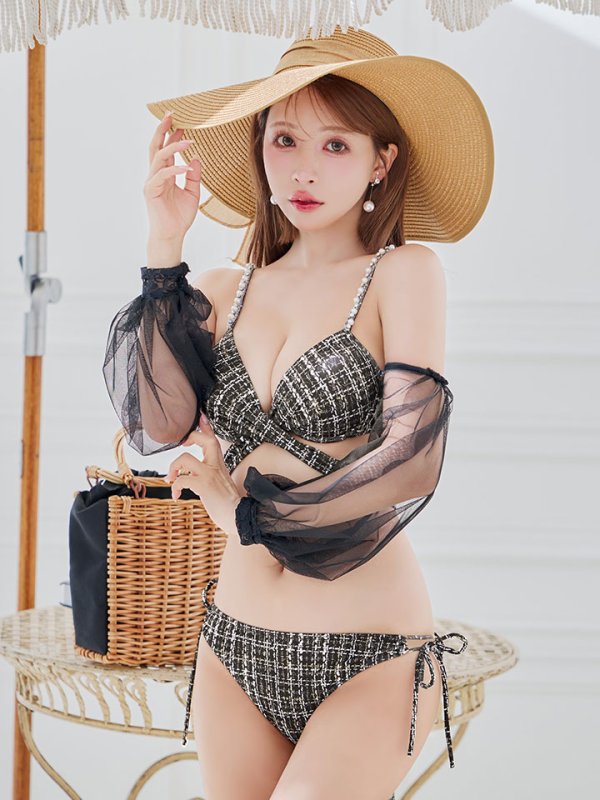 画像10: 【即日発送】【ビキニ】【水着】チェックホルターネックビキニ 2点セット [YMT] (10)