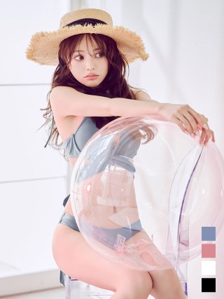 予約 / 5月下旬発送予定】【ビキニ】【水着】バッククロスリボン