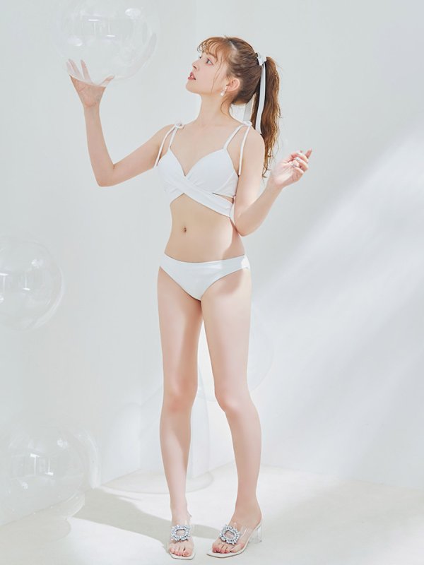 画像28: 【即日発送】【ビキニ】【水着】バッククロスリボンワンカラービキニ 2点セット [YMT] (28)