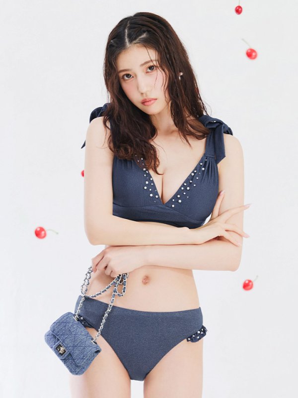 ※即日発送！※サイドリボンビジュースタッズビキニ2点セット 【ビキニ】【水着】 即日発送】【ビキニ】【水着】サイドリボンビジュースタッズ