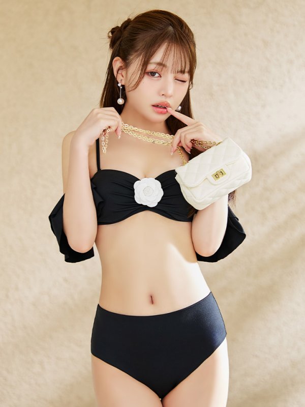 画像13: 【即日発送】【ビキニ】【水着】カメリアフラワービキニ 2点セット [YMT] (13)